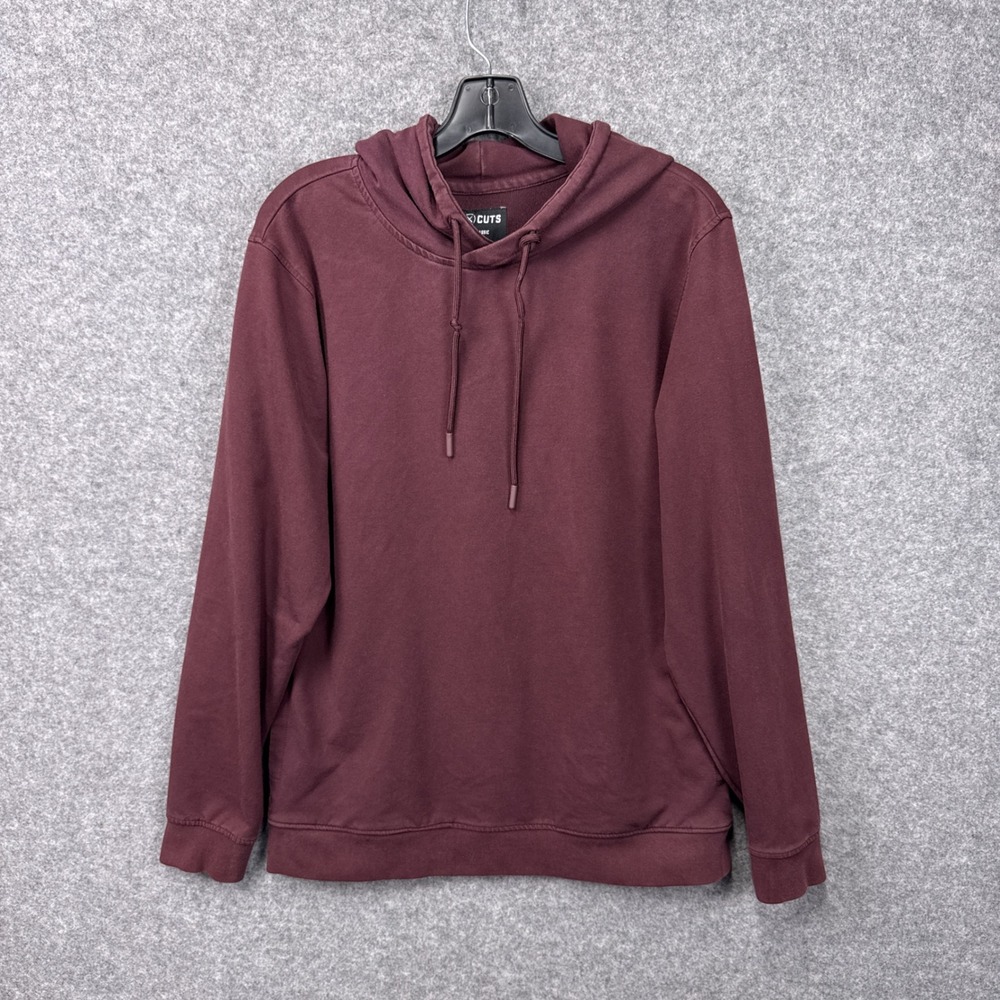 Cuts Clothing Hoodie Hyperloop Classic Large Burgundy Maroon Stretch Pullover